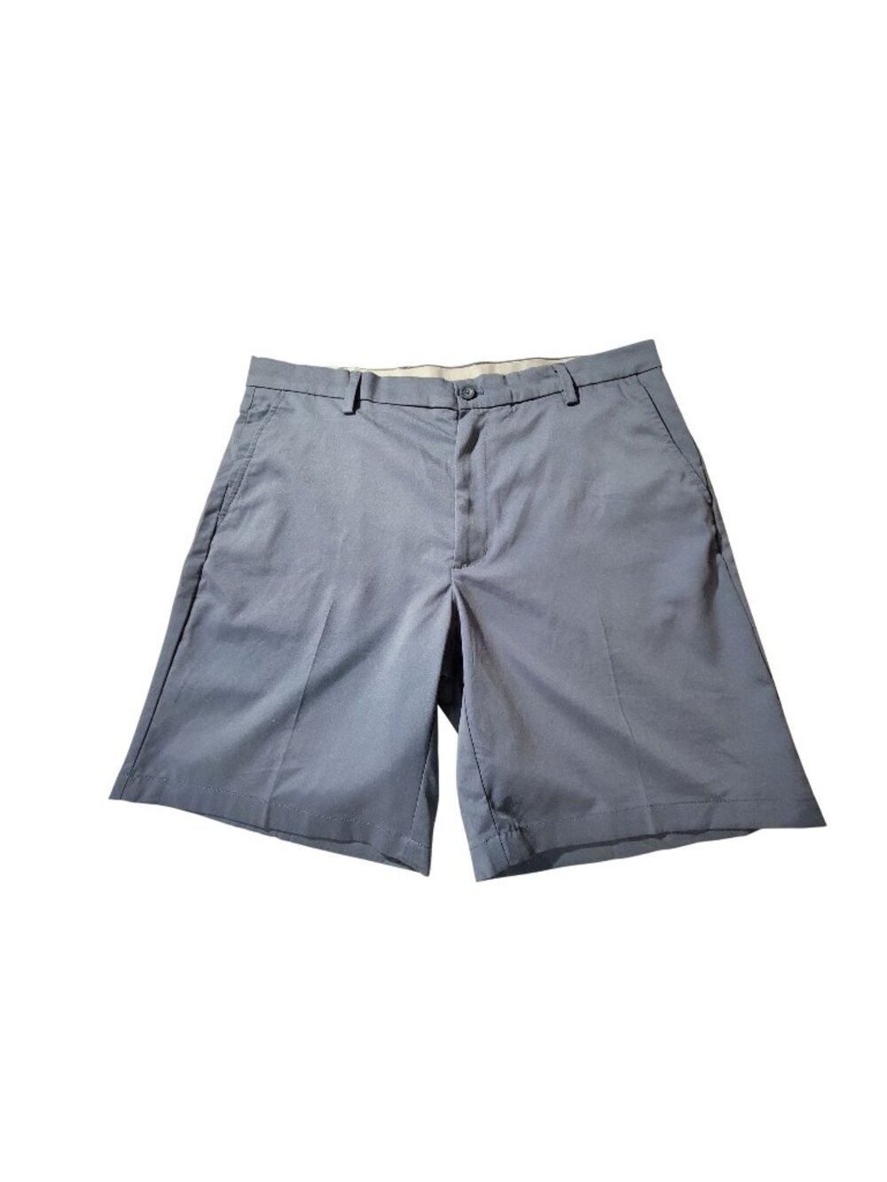 Essentials Mens Navy Blue Flat-Front Shorts Size 36 Lightweight Versatile